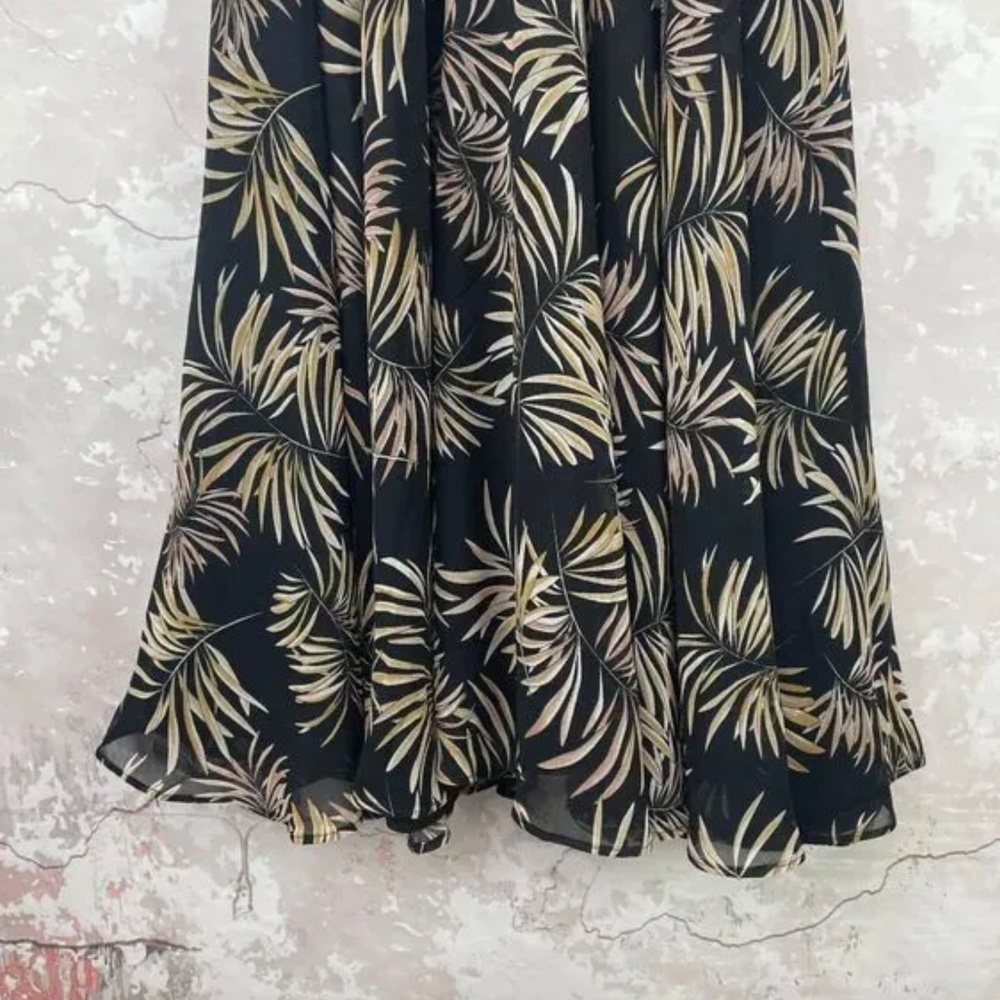 Marella Black Tan Leaf Women's Dress - Made in Italy - Picture 5 of 7